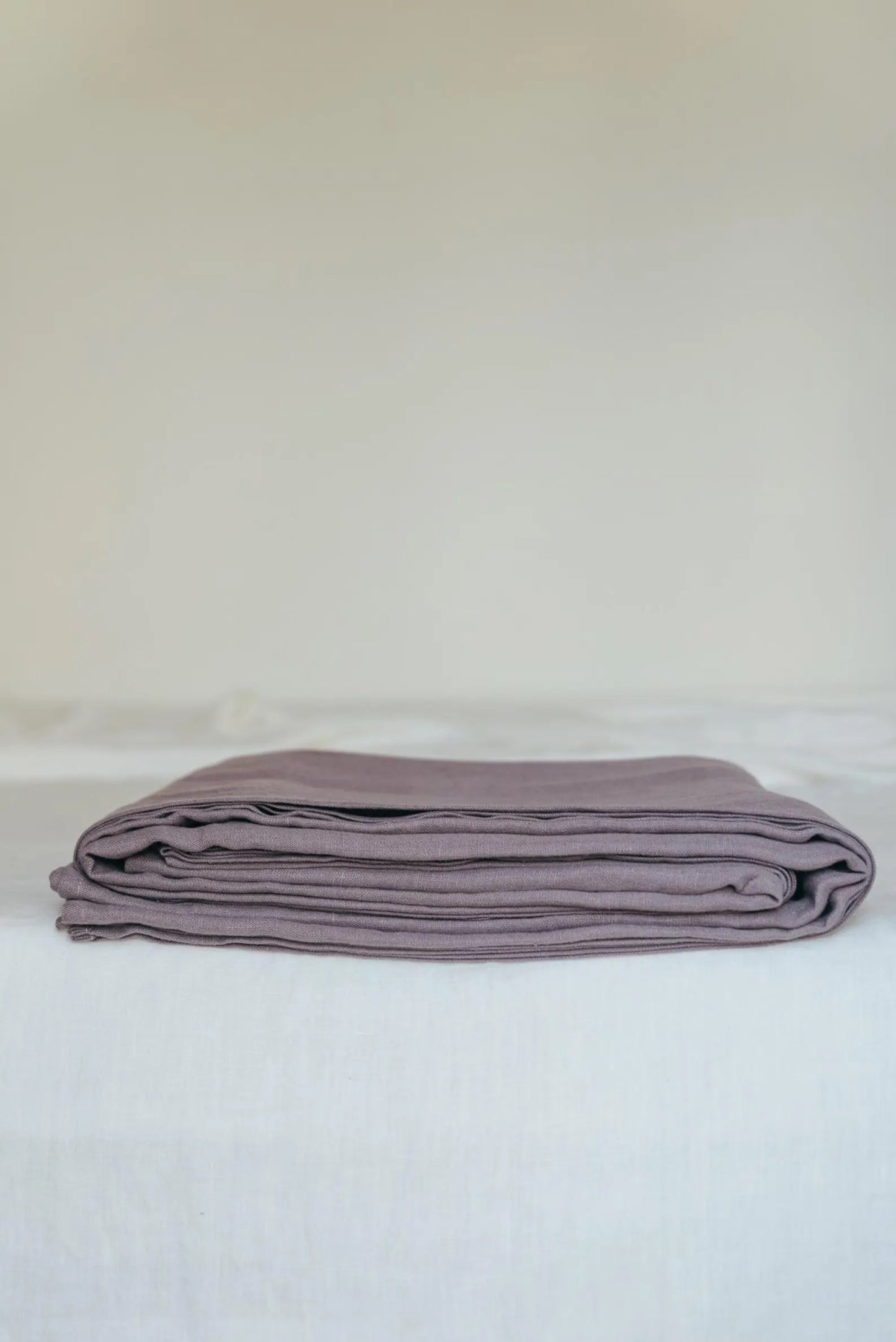 Linen flat sheet in Terracotta. Linen bedspread