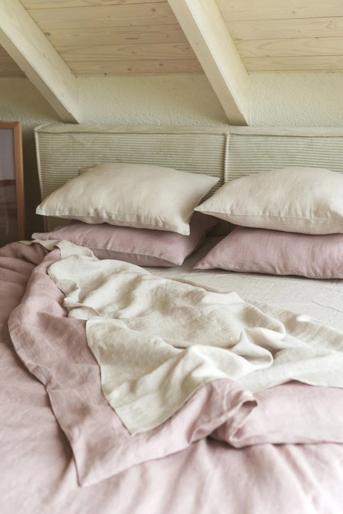 Linen Flat Sheet In Cream, Stonewashed Natural Bedding For King, Queen, Double Sizes, Housewarming Gift For Couple, Newlyweds