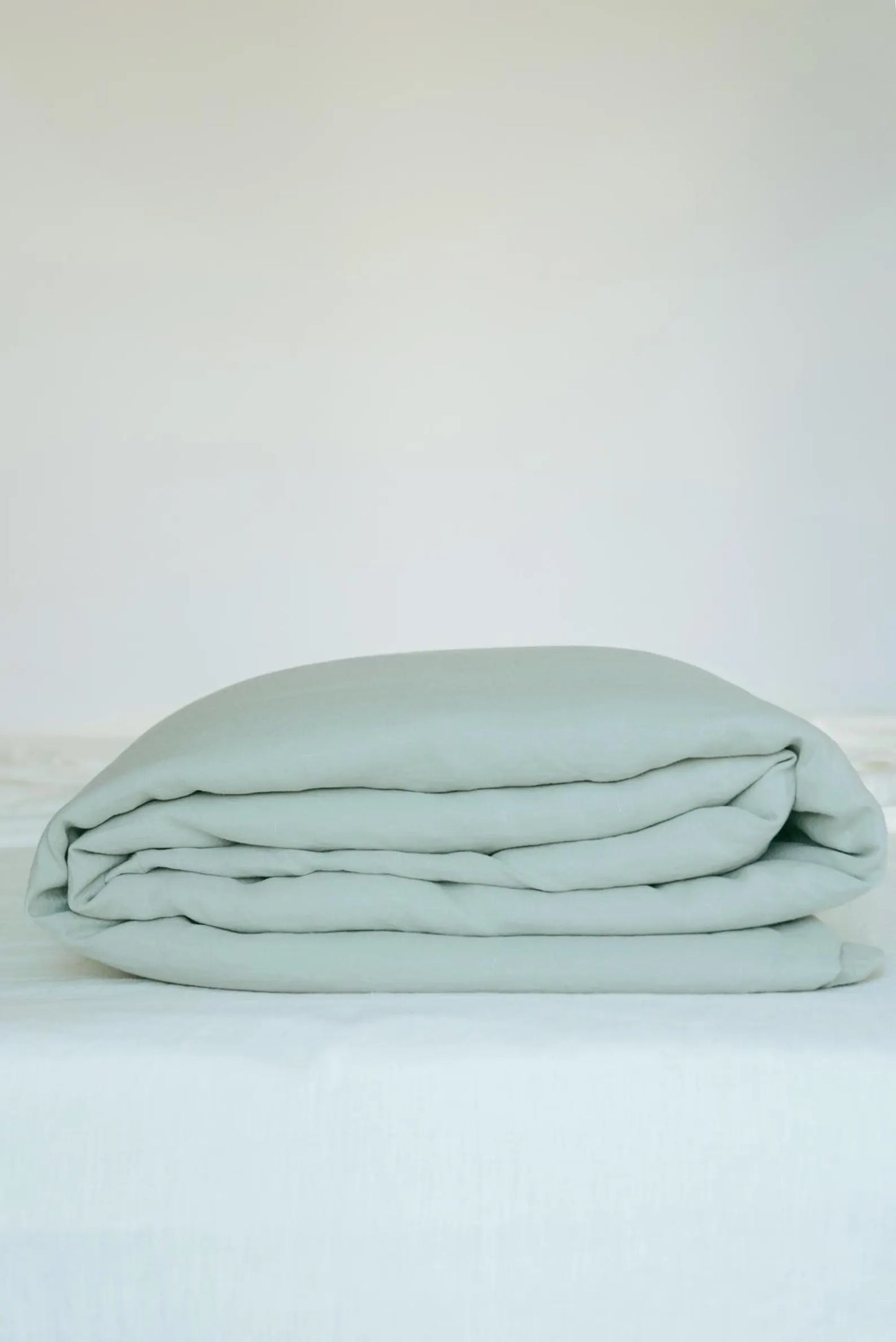 Sage Green Linen Duvet Cover with Button Closure, Stonewashed Minimalist Bedding, Cozy Gift for Wedding or Housewarming